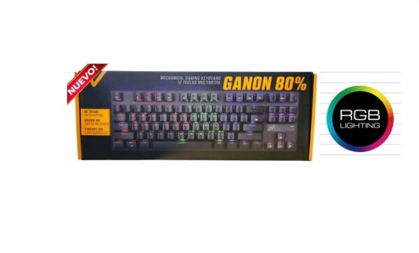 TECLADO NOGA GANON 80% MECÁNICO GAMER RETROILUMINADO RGB HUE CHROMATIC LED