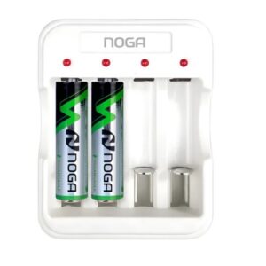 Cargador De Pilas Recargable Noga Usb + 2 Pilas Aa 2700mah