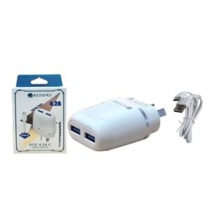 CARGADOR KOSMO KS-18C 220V TRAVEL 4,2A 2 SALIDAS USB + CABLE CON FICHA TIPO C