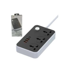 Alargue Zapatilla 3 Tomas Con Usb Usb-c Gris Negro 2 Metros