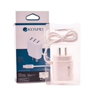 Cargador Kosmo 3.3a Carga Rapida 3 Salida Usb C Cable Tipo C