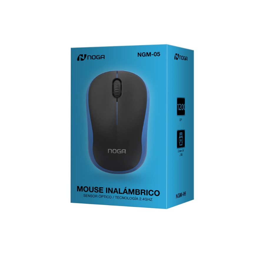 MOUSE NOGA NGM-05 3D NEGRO INALAMBRICO USB 2,4 GHZ PC NOTEBOOKS Y TABLETS