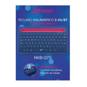 Teclado Bluetooth Y Usb Nano Recargable Apoya Celular Slim Q70