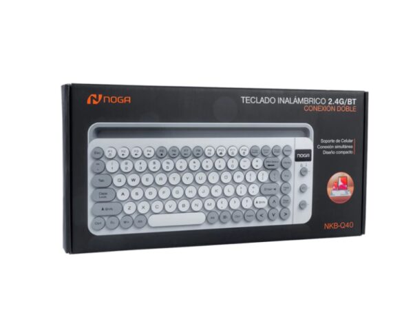 TECLADO NOGA NKB-Q40 INALAMBRICO 2,4G BLUETOOTH RECARGABLE 2,4G DOBLE SOPORTE