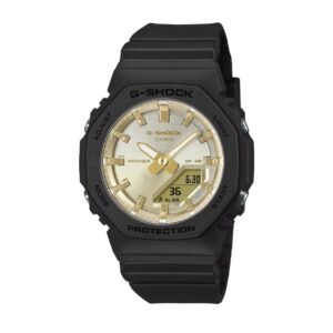 Reloj Casio G-shock Gma-p2100sg-1a Mujer Correa Negro Bisel Negro Fondo Dorado