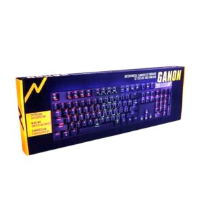 Teclado Mecanico gamer Noganet Ganon QWERTY Cherry MX Blue  US color negro con luz RGB