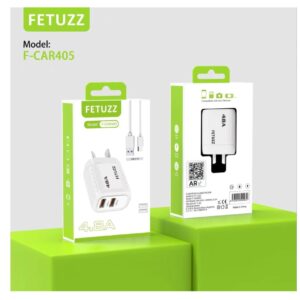 CARGADOR FETUZZ 2 USB 4,8A ( F-CAR405 ) incluye cable V8