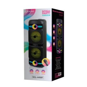 PARLANTE PORTATIL NOGA NGL-445BT 2 X 8"+ 1 TWITTER 1,5 KARAOKE BT LED RGB