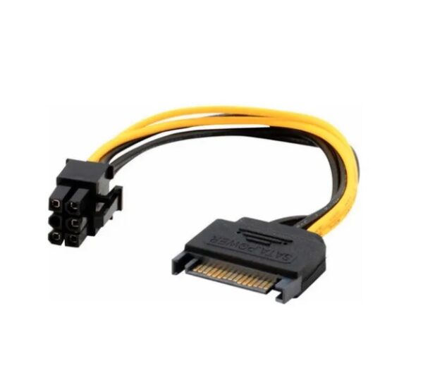 Cable Adaptador Alimentación Sata A Conector 6 Pin 15cm Pci