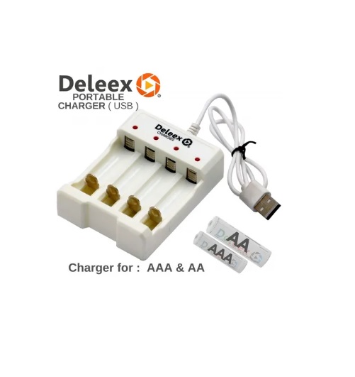 Cargador De Pilas Recargables Aa - Aaa Deleex Usb 4 Slots