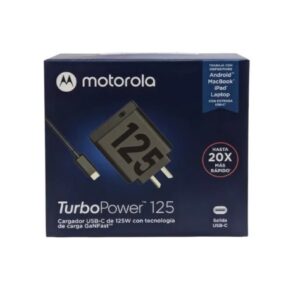 Cargador Motorola Super Turbo Power 125w Puerto Cc Con Cable Color Negro Original