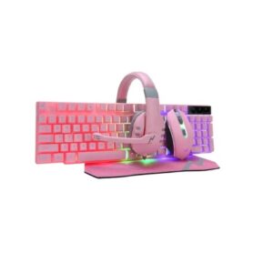 Kit Gamer Teclado Mouse Auricular Pad Combo Rosa Noga Nkb411 Color Del Teclado Rosa Color Del Mouse Rosa