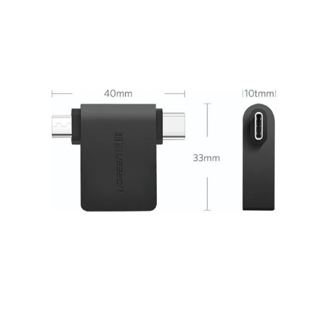 Adaptador Otg 2 En 1 Micro Usb Y Tipo C A Usb Hembra